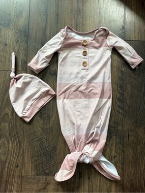 Caden Lane Newborn Knot Gown + Hat